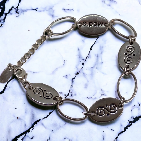 Alexa's Angels Silver Tone Mother's Madre Dainty Chain Link Bracelet 7 - 8" Long - Picture 6 of 9